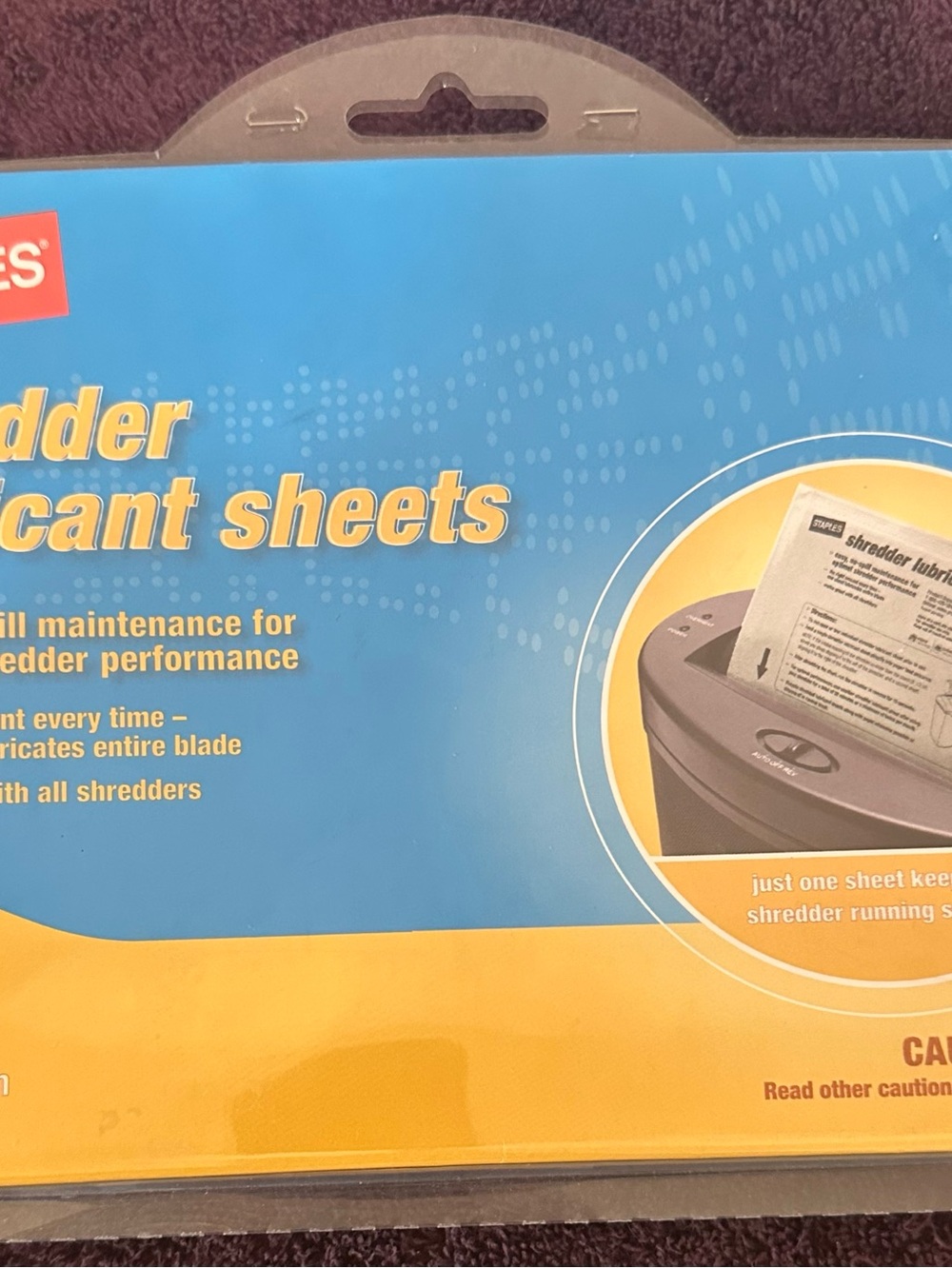 Staples Shredder Lubricant 12 Sheets Works with all Paper Shredders New.